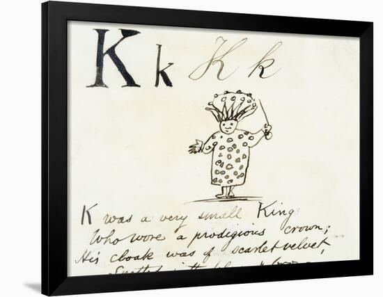 The Letter K of the Alphabet, c.1880 Pen and Indian Ink-Edward Lear-Framed Giclee Print