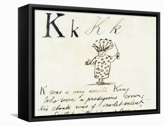 The Letter K of the Alphabet, c.1880 Pen and Indian Ink-Edward Lear-Framed Stretched Canvas