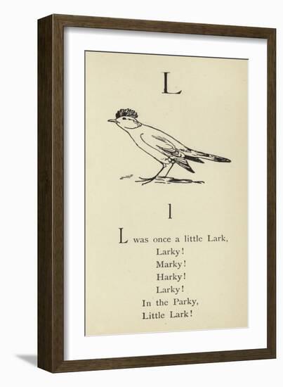 The Letter L-Edward Lear-Framed Giclee Print