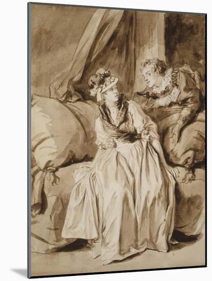 The Letter, or the Spanish Conversation, C. 1778-Jean-Honore Fragonard-Mounted Giclee Print