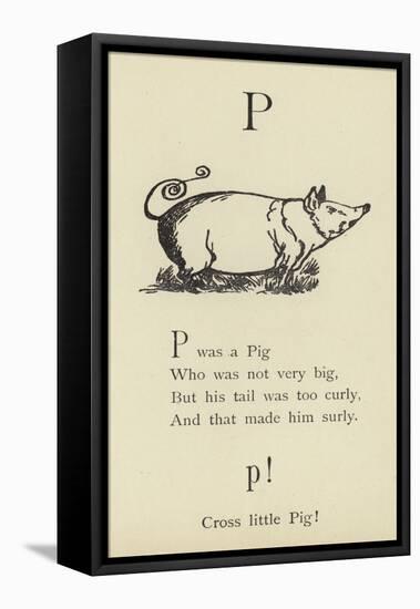 The Letter P-Edward Lear-Framed Stretched Canvas