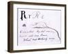 The Letter R of the Alphabet, c.1880 Pen and Indian Ink-Edward Lear-Framed Giclee Print