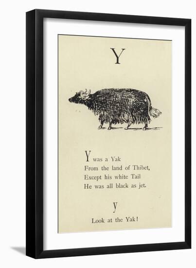 The Letter Y-Edward Lear-Framed Giclee Print