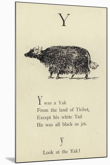 The Letter Y-Edward Lear-Mounted Giclee Print