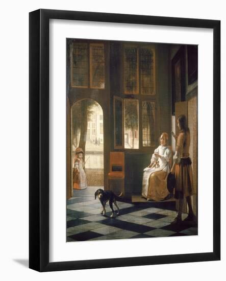 The Letter-Pieter de Hooch-Framed Giclee Print