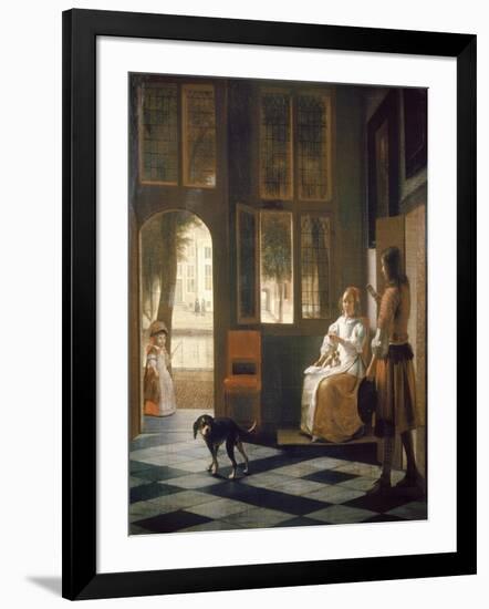 The Letter-Pieter de Hooch-Framed Giclee Print