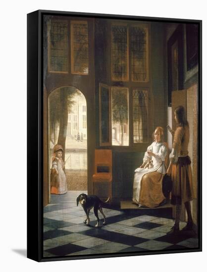 The Letter-Pieter de Hooch-Framed Stretched Canvas