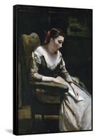 The Letter-Jean-Baptiste-Camille Corot-Framed Stretched Canvas