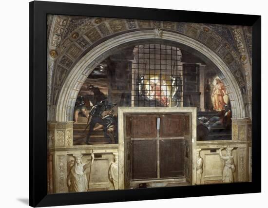 The Liberation of Saint Peter, Stanza Di Eliodoro, 1514-Raphael-Framed Giclee Print