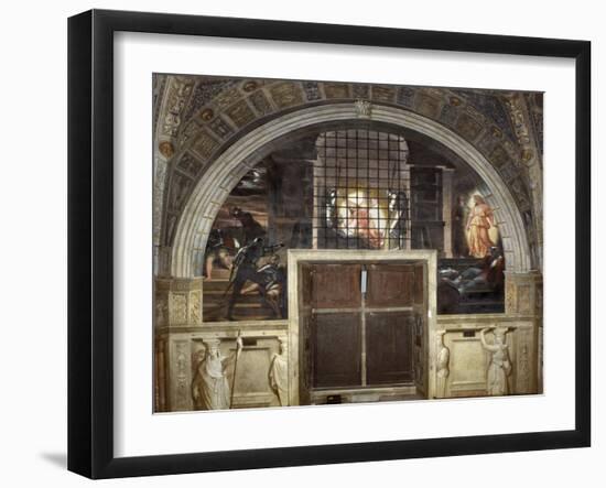 The Liberation of Saint Peter, Stanza Di Eliodoro, 1514-Raphael-Framed Giclee Print