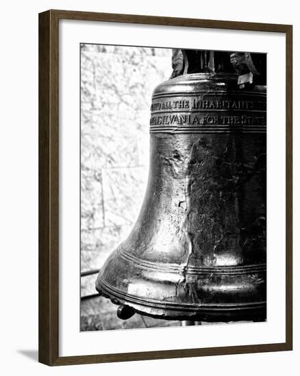 The Liberty Bell, Philadelphia, Pennsylvania, United States, Black and White Photography-Philippe Hugonnard-Framed Premium Photographic Print