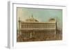 The Library and the Piazetta, Venice, Looking West, with Numerous Figures, circa 1740-Canaletto-Framed Giclee Print