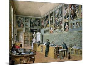 The Library, in Use as an Office of the Ambraser Gallery in the Lower Belvedere, 1879-Carl Goebel-Mounted Giclee Print