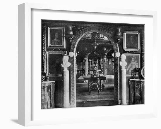 The Library, Keir House, Bridge of Allan, Stirlingshire, Scotland, 1924-1926-Valentine & Sons-Framed Giclee Print