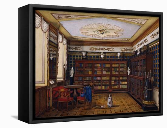 The Library of Count Henryk Ilinsky in Romaniv, 1824-null-Framed Stretched Canvas