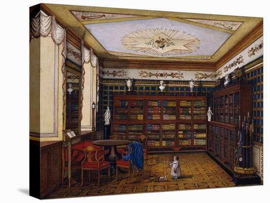 The Library of Count Henryk Ilinsky in Romaniv, 1824-null-Stretched Canvas
