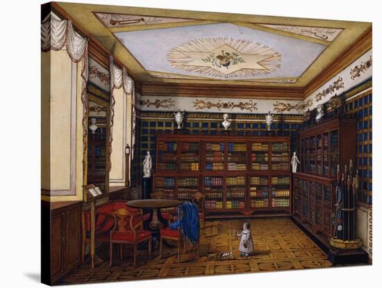 The Library of Count Henryk Ilinsky in Romaniv, 1824-null-Stretched Canvas