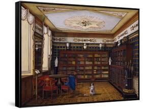 The Library of Count Henryk Ilinsky in Romaniv, 1824-null-Framed Stretched Canvas