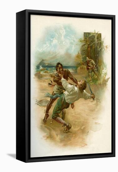 The Life & Adventures of Robinson Crusoe-Joseph Finnemore-Framed Stretched Canvas