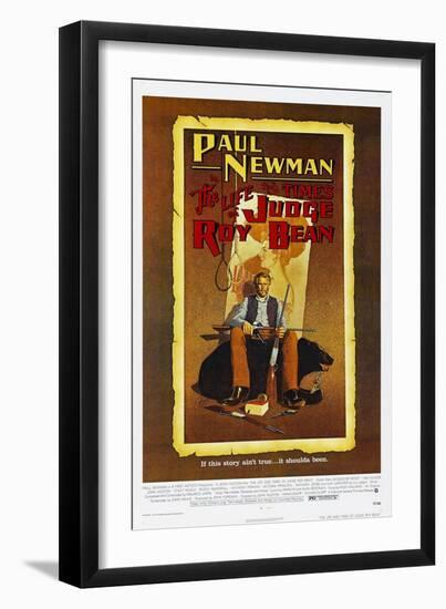 The Life and Times of Judge Roy Bean, US poster, Paul Newman, 1972-null-Framed Art Print