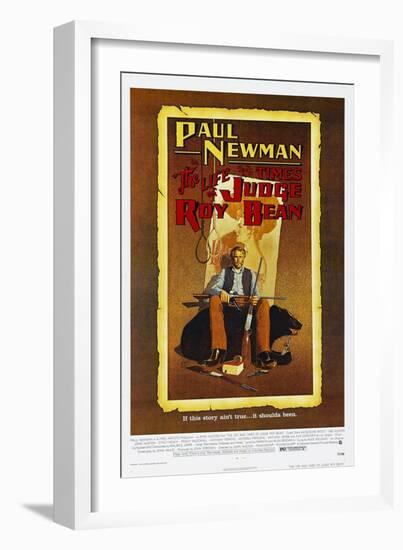 The Life and Times of Judge Roy Bean, US poster, Paul Newman, 1972-null-Framed Art Print