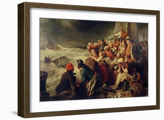 The Life-Boat Going to the Rescue, 1861-Thomas Brooks-Framed Giclee Print