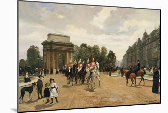 The Life Guards Passing Hyde Park Corner, London, circa 1886-Felippo Baratti-Mounted Giclee Print