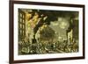 The Life of a Fireman, the New Era. Steam and Muscle, 1861-Currier & Ives-Framed Giclee Print