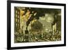 The Life of a Fireman, the New Era. Steam and Muscle, 1861-Currier & Ives-Framed Giclee Print