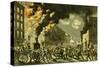 The Life of a Fireman, the New Era. Steam and Muscle, 1861-Currier & Ives-Stretched Canvas