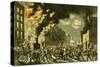 The Life of a Fireman, the New Era. Steam and Muscle, 1861-Currier & Ives-Stretched Canvas
