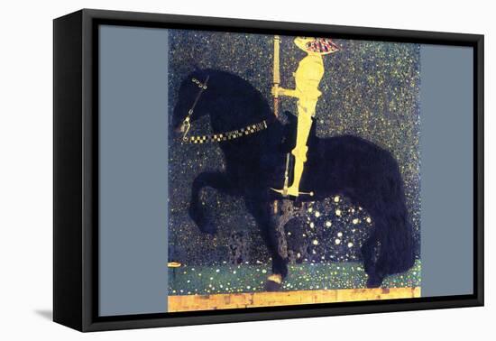 The Life of a Struggle (The Golden Knights)-Gustav Klimt-Framed Stretched Canvas