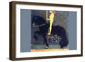 The Life of a Struggle (The Golden Knights)-Gustav Klimt-Framed Art Print