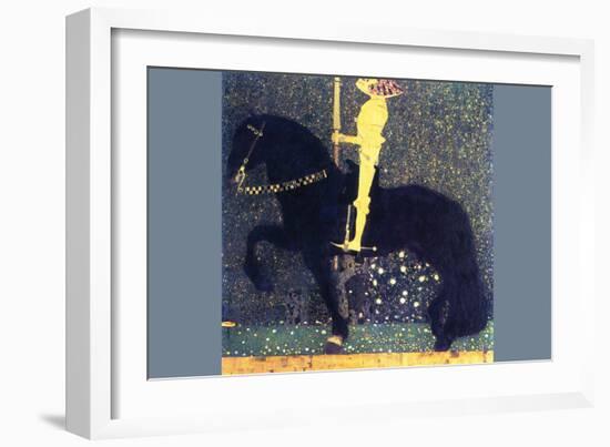 The Life of a Struggle (The Golden Knights)-Gustav Klimt-Framed Art Print