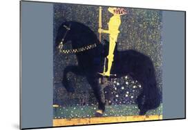 The Life of a Struggle (The Golden Knights)-Gustav Klimt-Mounted Art Print