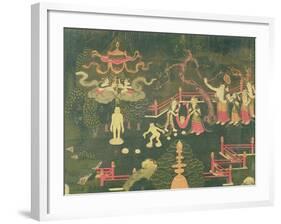 The Life of Buddha Shakyamuni, Detail of His Childhood, Tibetan, 18th Century-null-Framed Giclee Print