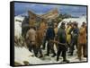 The Lifeboat Is Taken Through the Dunes, 1883-Michael Ancher-Framed Stretched Canvas