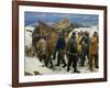 The Lifeboat Is Taken Through the Dunes, 1883-Michael Ancher-Framed Giclee Print