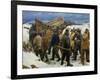 The Lifeboat Is Taken Through the Dunes, 1883-Michael Ancher-Framed Giclee Print