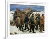 The Lifeboat Is Taken Through the Dunes, 1883-Michael Ancher-Framed Giclee Print