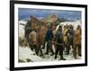 The Lifeboat Is Taken Through the Dunes, 1883-Michael Ancher-Framed Giclee Print