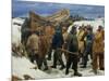 The Lifeboat Is Taken Through the Dunes, 1883-Michael Ancher-Mounted Giclee Print