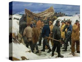 The Lifeboat Is Taken Through the Dunes, 1883-Michael Ancher-Stretched Canvas