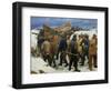 The Lifeboat Is Taken Through the Dunes, 1883-Michael Ancher-Framed Giclee Print