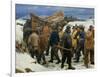 The Lifeboat Is Taken Through the Dunes, 1883-Michael Ancher-Framed Giclee Print