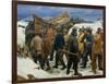 The Lifeboat Is Taken Through the Dunes, 1883-Michael Ancher-Framed Giclee Print