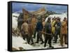 The Lifeboat Is Taken Through the Dunes, 1883-Michael Ancher-Framed Stretched Canvas