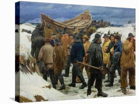 The Lifeboat Is Taken Through the Dunes, 1883-Michael Ancher-Stretched Canvas