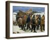 The Lifeboat Is Taken Through the Dunes, 1883-Michael Ancher-Framed Giclee Print