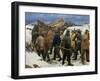 The Lifeboat Is Taken Through the Dunes, 1883-Michael Ancher-Framed Giclee Print